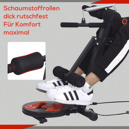 HOMCOM Sit Up Bank verstellbare Bauchtrainer Trainingsbank gepolstert 120kg belastbar Rot Schwarz 166x53x52-60cm für effektives Bauchtraining