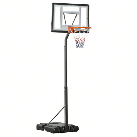 HOMCOM höhenverstellbarer Basketballkorb 260-310 cm mit Rollen und Standfuß für Garten & Sportplatz