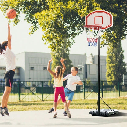 HOMCOM Basketballkorb Outdoor, Höhenverstellbar (212-250 cm), Tragbar mit Rollen, Standfuß aus Metall, für Garten & Driveway, Schwarz/Weiß