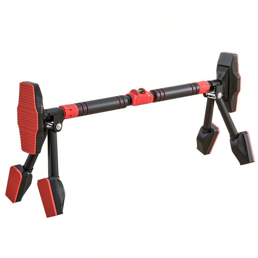 SPORTNOW Klimmzugstange für Türrahmen, Verstellbar & Sicher mit Dreiecksstütze, Inkl. Pegelmessgerät, Max. 225kg Belastung für Home Gym Krafttraining (Schwarz)