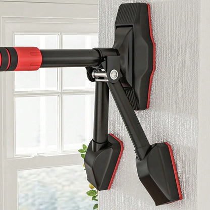 SPORTNOW Klimmzugstange für Türrahmen, Verstellbar & Sicher mit Dreiecksstütze, Inkl. Pegelmessgerät, Max. 225kg Belastung für Home Gym Krafttraining (Schwarz)