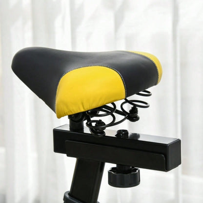 SPORTNOW Heimtrainer Fahrrad Indoor Cycling Bike, mit verstellbarem Sitz & Widerstand, LCD-Display inkl. Herzfrequenz-Sensor, für Home Gym Fitness, Stahlrahmen (Gelb)