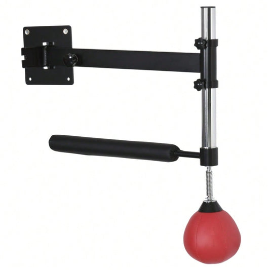 HOMCOM Boxgestell mit Reflexball, Klappbar & Höhenverstellbar, 360° Schwenkbar für Boxtraining zuhause, Erwachsene (Rot)