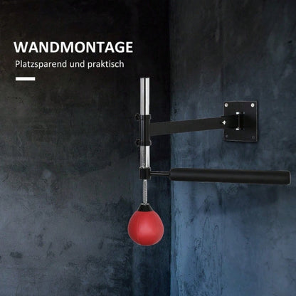 HOMCOM Boxgestell mit Reflexball, Klappbar & Höhenverstellbar, 360° Schwenkbar für Boxtraining zuhause, Erwachsene (Rot)