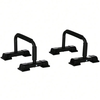 HOMCOM Liegestützgriffe Set, Rutschfeste Push Up Bars aus Stahl, für Home-Workout, Krafttraining, Brustmuskeltraining (2er Set)