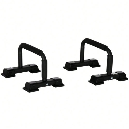 HOMCOM Liegestützgriffe Set, Rutschfeste Push Up Bars aus Stahl, für Home-Workout, Krafttraining, Brustmuskeltraining (2er Set)