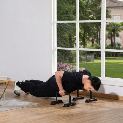 HOMCOM Liegestützgriffe Set, Rutschfeste Push Up Bars aus Stahl, für Home-Workout, Krafttraining, Brustmuskeltraining (2er Set)