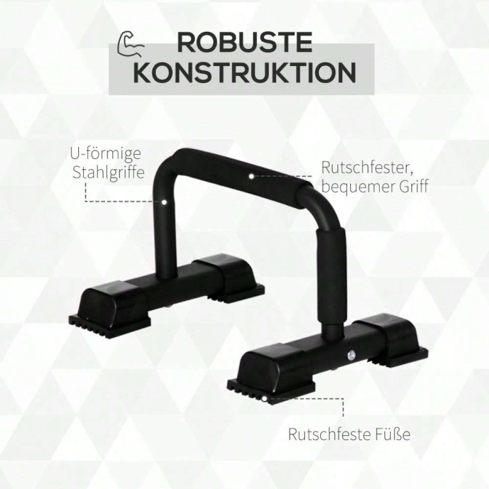 HOMCOM Liegestützgriffe Set, Rutschfeste Push Up Bars aus Stahl, für Home-Workout, Krafttraining, Brustmuskeltraining (2er Set)