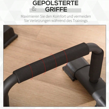 HOMCOM Liegestützgriffe Set, Rutschfeste Push Up Bars aus Stahl, für Home-Workout, Krafttraining, Brustmuskeltraining (2er Set)