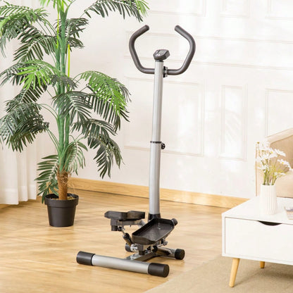 HOMCOM Stepper Heimtrainer mit Handgriff & LCD-Display, Höhenverstellbar für Bein-/Po-Training, Home Gym Fitnessgerät bis 100kg