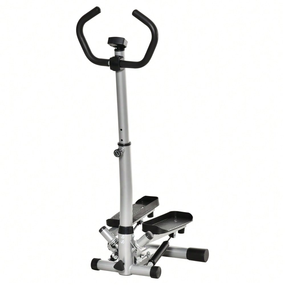 HOMCOM Stepper Heimtrainer mit Handgriff & LCD-Display, Höhenverstellbar für Bein-/Po-Training, Home Gym Fitnessgerät bis 100kg