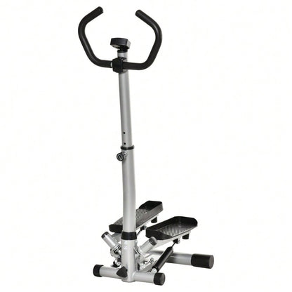 HOMCOM Stepper Heimtrainer mit Handgriff & LCD-Display, Höhenverstellbar für Bein-/Po-Training, Home Gym Fitnessgerät bis 100kg
