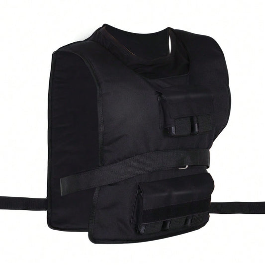 HOMCOM Gewichtsweste 30 kg Verstellbar für Krafttraining, mit Eisengewichtsfüllung & Oxford-Gewebe, Fitness Weste für Workout, Laufen, Cross-Training (Schwarz, 36x52 cm)