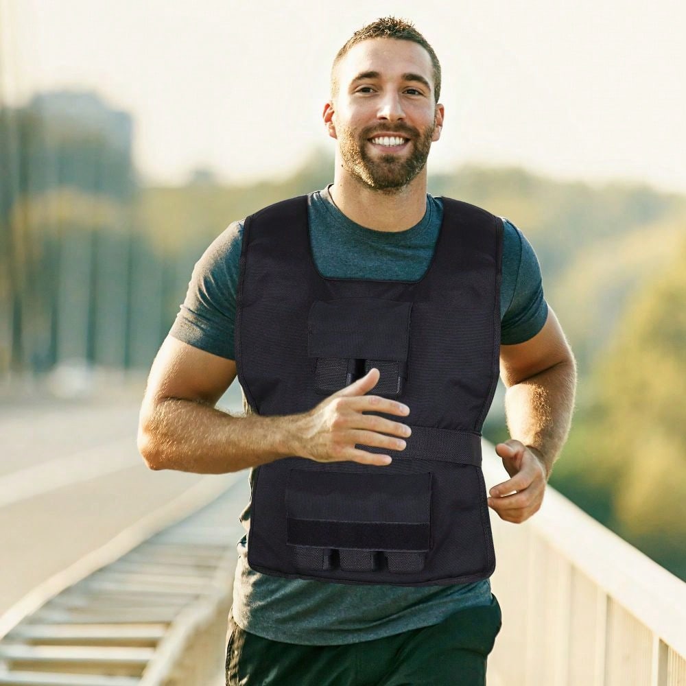 HOMCOM Gewichtsweste 30 kg Verstellbar für Krafttraining, mit Eisengewichtsfüllung & Oxford-Gewebe, Fitness Weste für Workout, Laufen, Cross-Training (Schwarz, 36x52 cm)