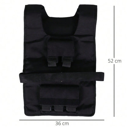 HOMCOM Gewichtsweste 30 kg Verstellbar für Krafttraining, mit Eisengewichtsfüllung & Oxford-Gewebe, Fitness Weste für Workout, Laufen, Cross-Training (Schwarz, 36x52 cm)
