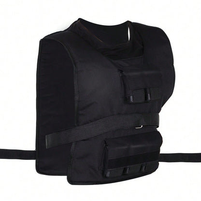 HOMCOM Gewichtsweste 30 kg Verstellbar für Krafttraining, mit Eisengewichtsfüllung & Oxford-Gewebe, Fitness Weste für Workout, Laufen, Cross-Training (Schwarz, 36x52 cm)