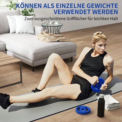 SPORTNOW Hantelscheiben Set 2x 4kg, Für 30mm & 2,5cm Hantelstangen, Gewichtsscheiben aus Gusseisen, Krafttraining & Home-Gym (Blau)