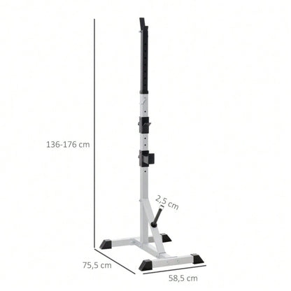 HOMCOM Hantelständer Set 2x, Höhenverstellbar (3 Ebenen), Bis 200kg Belastbar, Aus Stahl, Für Langhanteln & Hantelscheiben, Für Home Gym Krafttraining
