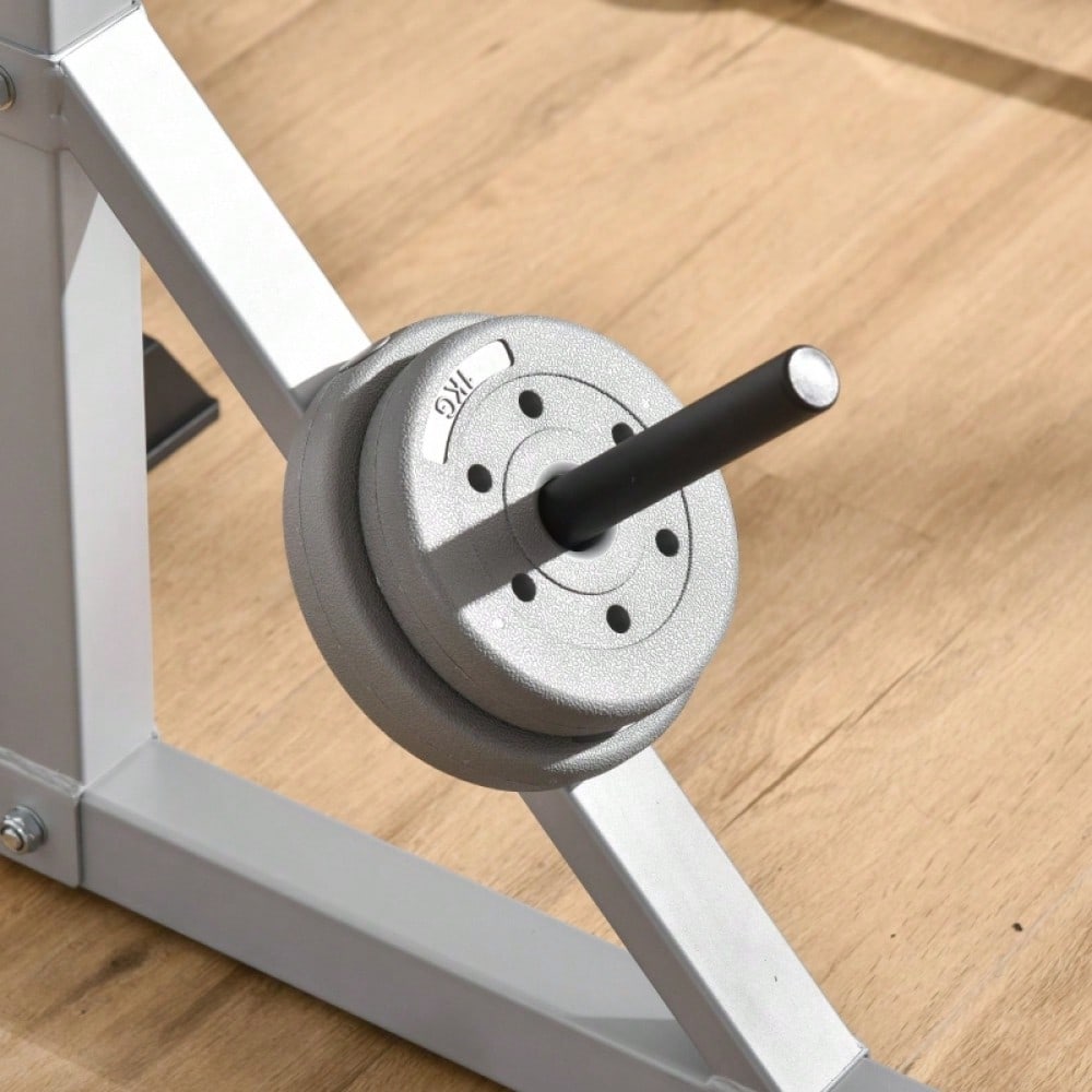 HOMCOM Hantelständer Set 2x, Höhenverstellbar (3 Ebenen), Bis 200kg Belastbar, Aus Stahl, Für Langhanteln & Hantelscheiben, Für Home Gym Krafttraining