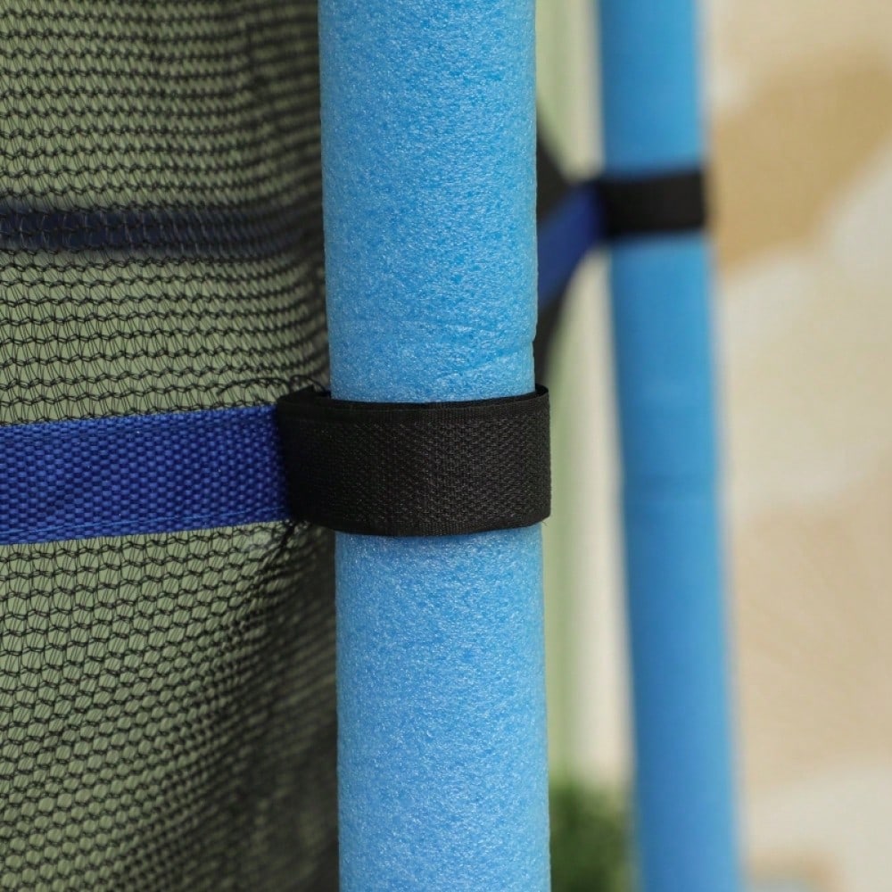 HOMCOM Kindertrampolin Ø 140 cm mit Sicherheitsnetz, Für Indoor & Outdoor, Bis 50 kg Belastbar, Stahlrahmen (Blau)