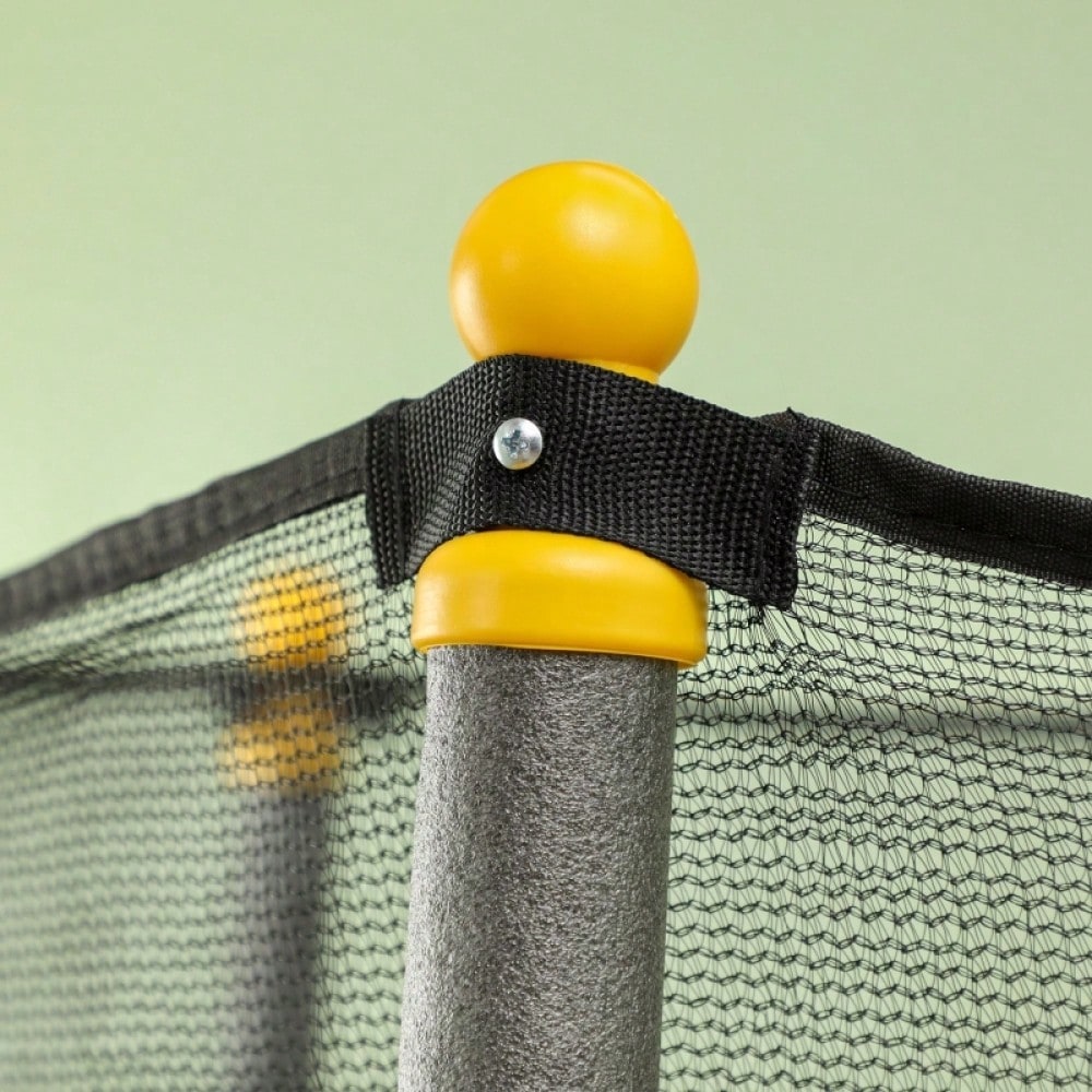 HOMCOM Kindertrampolin Ø 140 cm mit Sicherheitsnetz, Für Indoor & Outdoor, Bis 50 kg Belastbar, Stahlrahmen (Schwarz)