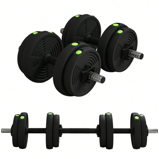 HOMCOM 2-in-1 Kurzhantel Set 15kg Verstellbar, Mit 8 Bodenschonenden Hantelscheiben, Für Krafttraining & Home Gym