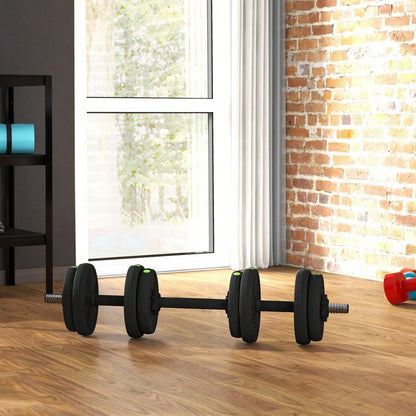 HOMCOM 2-in-1 Kurzhantel Set 15kg Verstellbar, Mit 8 Bodenschonenden Hantelscheiben, Für Krafttraining & Home Gym