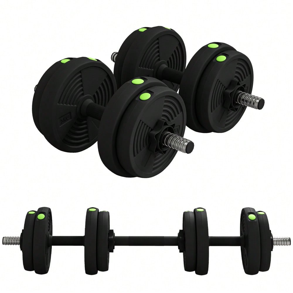 HOMCOM 2-in-1 Kurzhantel Set 15kg Verstellbar, Mit 8 Bodenschonenden Hantelscheiben, Für Krafttraining & Home Gym