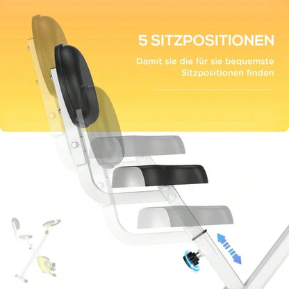 HOMCOM Fahrrad Heimtrainer mit 8-fach Magnetwiderstand, Höhenverstellbar & Kompakt, Für Home Gym Indoor Cycling, Stahlrahmen (Gelb/Weiß, 43x97x109 cm)