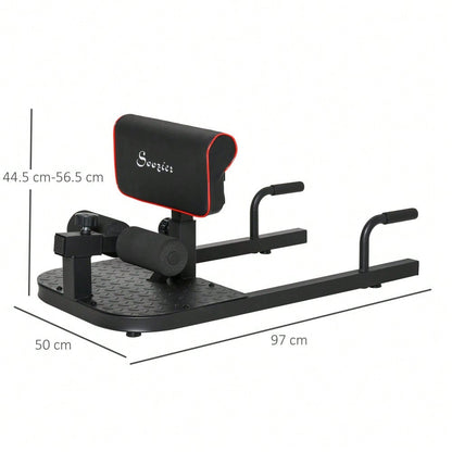 HOMCOM Sissy Squat Beintrainer 3-in-1, Höhenverstellbar bis 120kg, Stahlrahmen, Für Beine & Bauch, Home Gym Krafttraining (Schwarz)