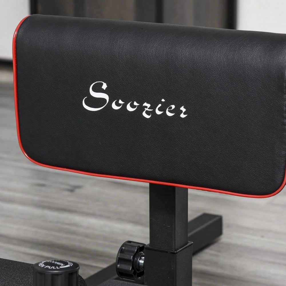 HOMCOM Sissy Squat Beintrainer 3-in-1, Höhenverstellbar bis 120kg, Stahlrahmen, Für Beine & Bauch, Home Gym Krafttraining (Schwarz)