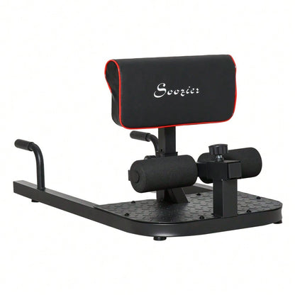 HOMCOM Sissy Squat Beintrainer 3-in-1, Höhenverstellbar bis 120kg, Stahlrahmen, Für Beine & Bauch, Home Gym Krafttraining (Schwarz)