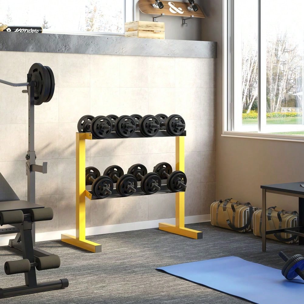 SPORTNOW Hantelständer für Kurzhanteln, 2-fach Höhenverstellbar, Bis 270 kg Belastbar, Stabiler Stahlrahmen, Für Home Gym Krafttraining