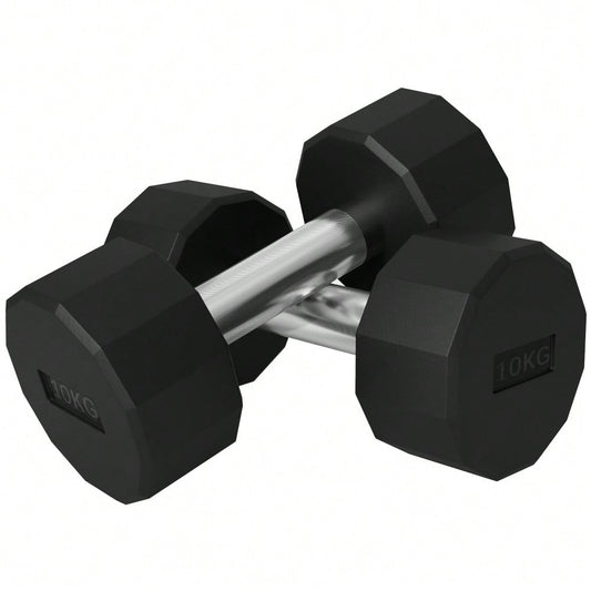 SPORTNOW Kurzhantel Set 20kg 2er-Set, Mit rutschfesten Griffen & Metall-Gewichten, Für Krafttraining, Home Gym & Fitness (Schwarz)