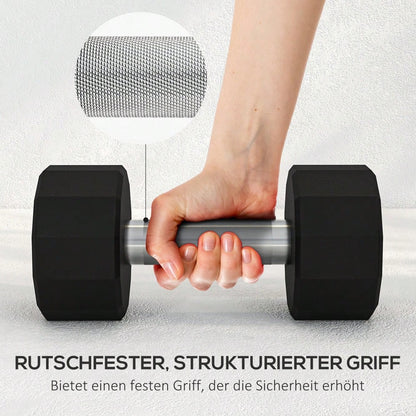 SPORTNOW Kurzhantel Set 20kg 2er-Set, Mit rutschfesten Griffen & Metall-Gewichten, Für Krafttraining, Home Gym & Fitness (Schwarz)
