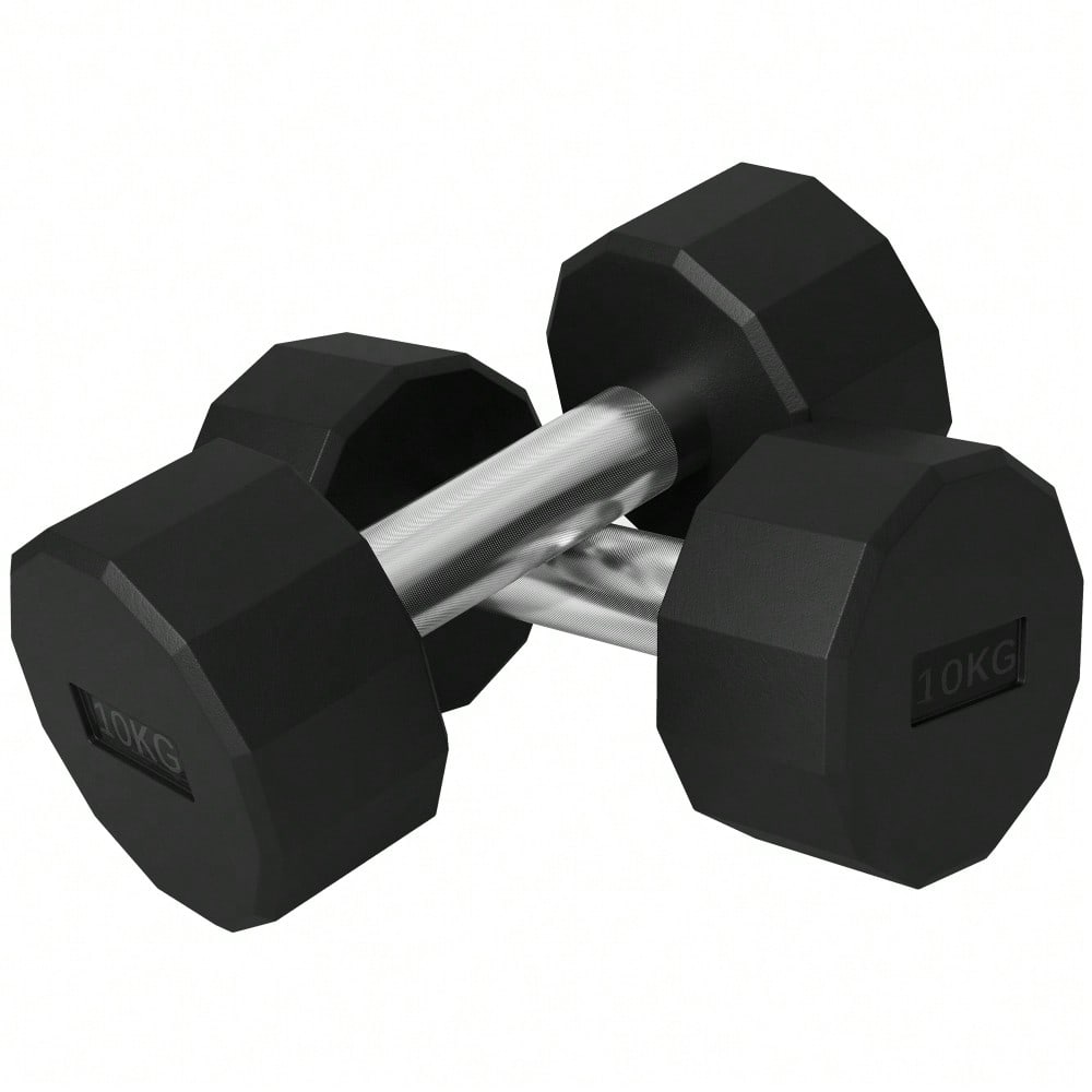 SPORTNOW Kurzhantel Set 20kg 2er-Set, Mit rutschfesten Griffen & Metall-Gewichten, Für Krafttraining, Home Gym & Fitness (Schwarz)