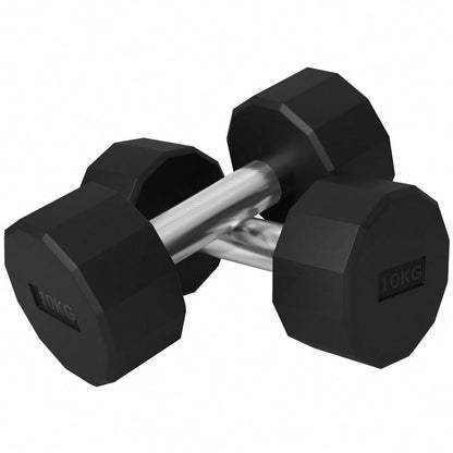SPORTNOW Kurzhantel Set 20kg 2er-Set, Mit rutschfesten Griffen & Metall-Gewichten, Für Krafttraining, Home Gym & Fitness (Schwarz)
