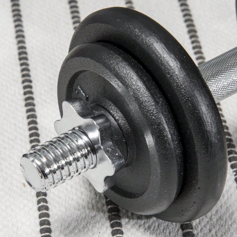 HOMCOM 2-in-1 Hantelset 20kg Verstellbar, Kurz- & Langhantel mit Verbindungsstange, Rostfreie & Rutschfeste Griffe, Für Home Gym & Krafttraining