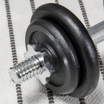 HOMCOM 2-in-1 Hantelset 20kg Verstellbar, Kurz- & Langhantel mit Verbindungsstange, Rostfreie & Rutschfeste Griffe, Für Home Gym & Krafttraining
