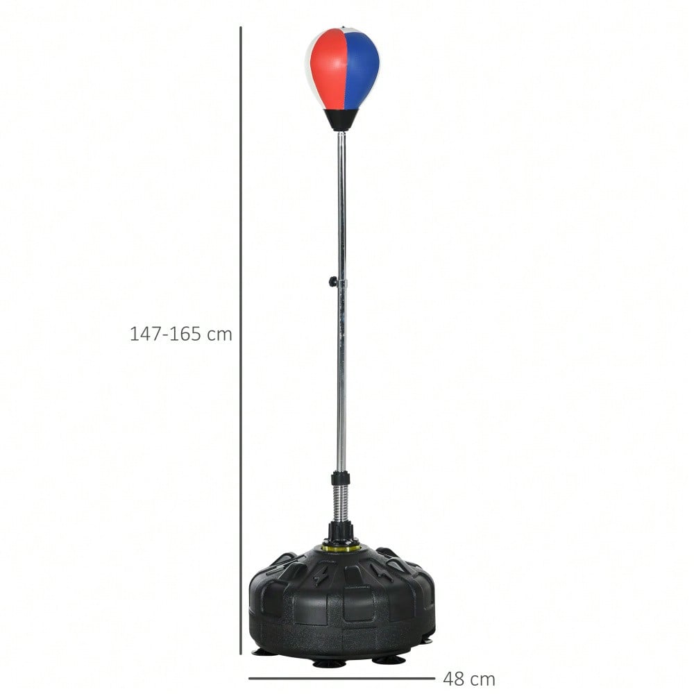 SPORTNOW Punchingball Boxsack Höhenverstellbar (147-165 cm), Standbox für Boxtraining, Fitness & Krafttraining, Stabiler Standfuß (Schwarz)