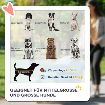 PawHut Hundebuggy Faltbar mit Kissen & Sicherheitsleinen, Für Hunde & Katzen, Mit Netzfenstern & Seitentaschen, Oxford-Stoff (Dunkelgrau)