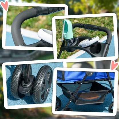 PawHut Hundebuggy Klappbar für Kleine Hunde & Katzen, Mit Sicherheitsleinen & Netzfenstern, Oxford-Gewebe, Kompakt 67x45x96 cm (Blau)