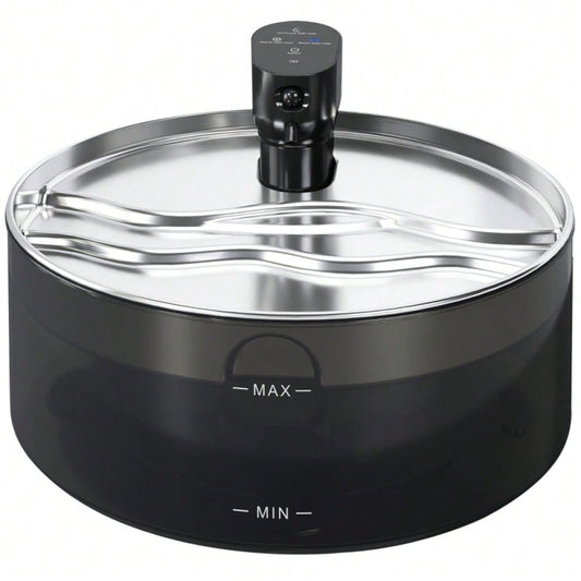 PawHut Trinkbrunnen für Katzen 7L aus Edelstahl, mit leiser Pumpe, Aktivkohlefilter und LED, 30.6 x 30.6 x 17.2 cm
