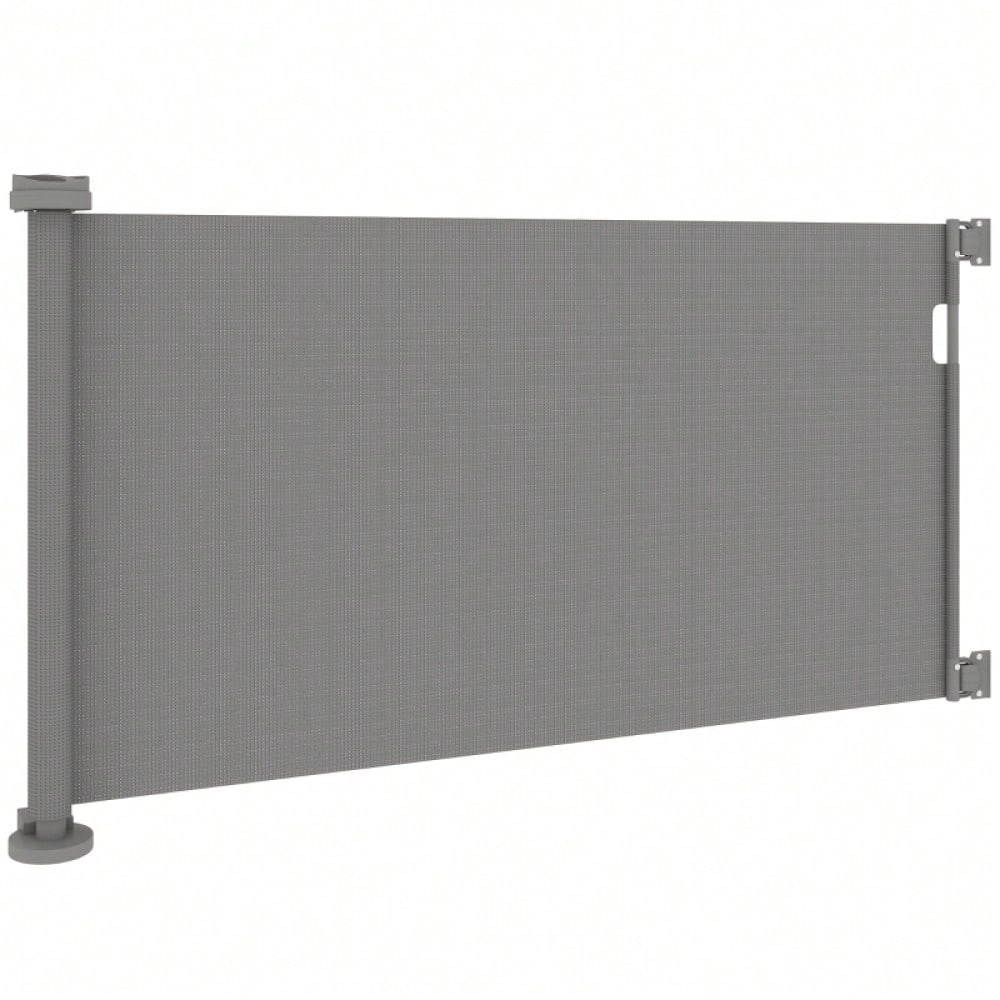 PawHut Türschutzgitter Treppenschutzgitter ausziehbar 0-136 cm, 87 cm hoch, für Haustiere, grau, 142 x 10 x 87 cm