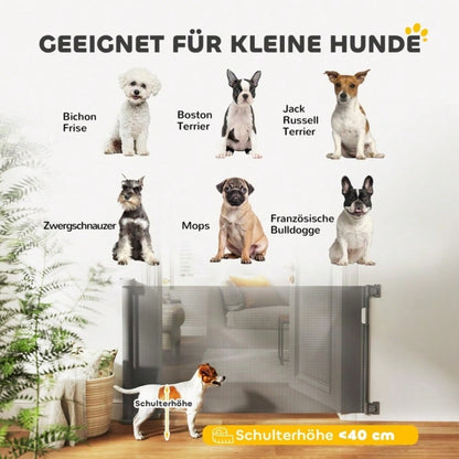 PawHut Türschutzgitter Treppenschutzgitter ausziehbar 0-136 cm, 87 cm hoch, für Haustiere, grau, 142 x 10 x 87 cm