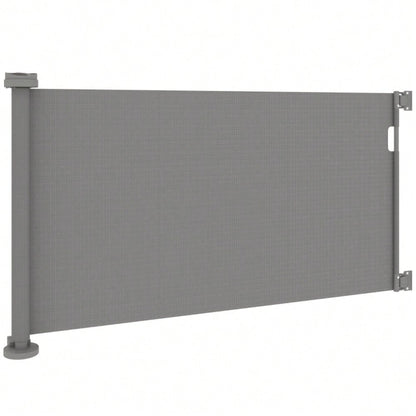 PawHut Türschutzgitter Treppenschutzgitter ausziehbar 0-136 cm, 87 cm hoch, für Haustiere, grau, 142 x 10 x 87 cm