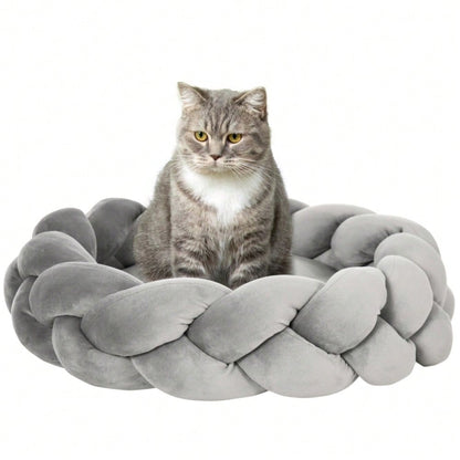 PawHut Haustierbett für Hunde und Katzen, 55 x 55 cm, waschbar mit Kissen - grau