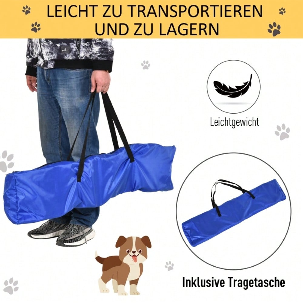 PawHut 3-in-1 Agility Set für Hunde mit Hürden, inkl. Tragetasche - Leicht & transportierbar, Gelb - Für Training und Spaß im Freien
