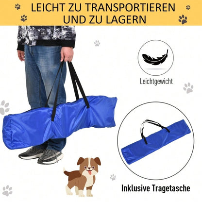 PawHut 3-in-1 Agility Set für Hunde mit Hürden, inkl. Tragetasche - Leicht & transportierbar, Gelb - Für Training und Spaß im Freien