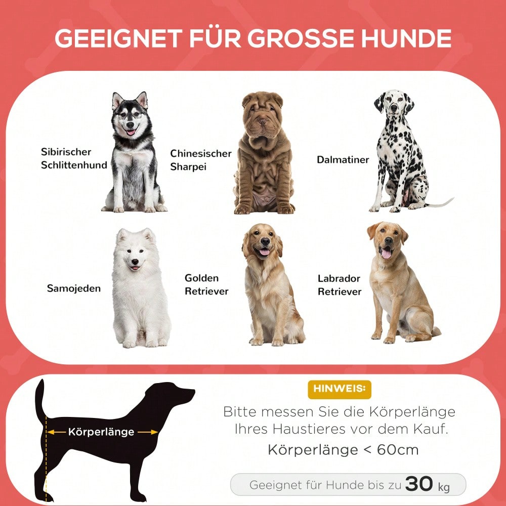 PawHut Erhöhtes Hundebett Haustierbett 92x76x18cm Outdoor Hundeliege atmungsaktiv für große Hunde Camping Oxford Rot